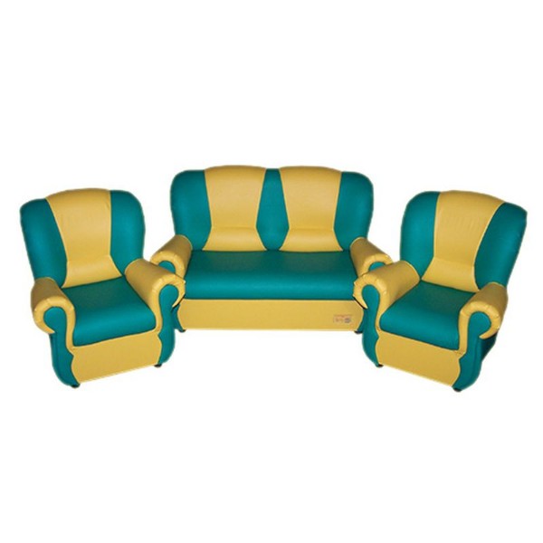 Набор мягкой мебели «Бусинка» зелено-желтый