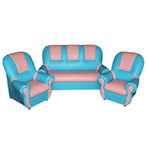 Набор мягкой мебели «Добрый гном Люкс» голубо-розовый
