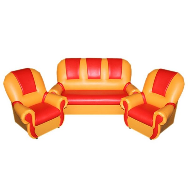Набор мягкой мебели «Добрый гном Люкс» желто-красный
