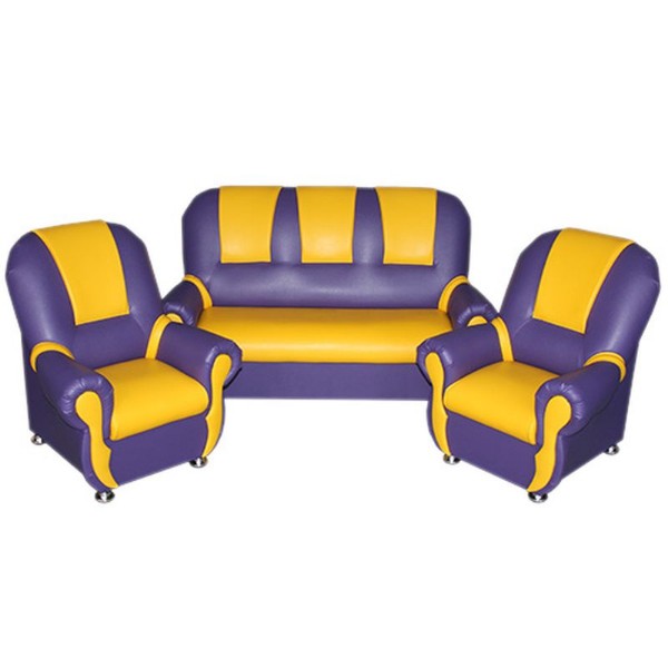 Набор мягкой мебели «Добрый гном Люкс» фиолетово-желтый