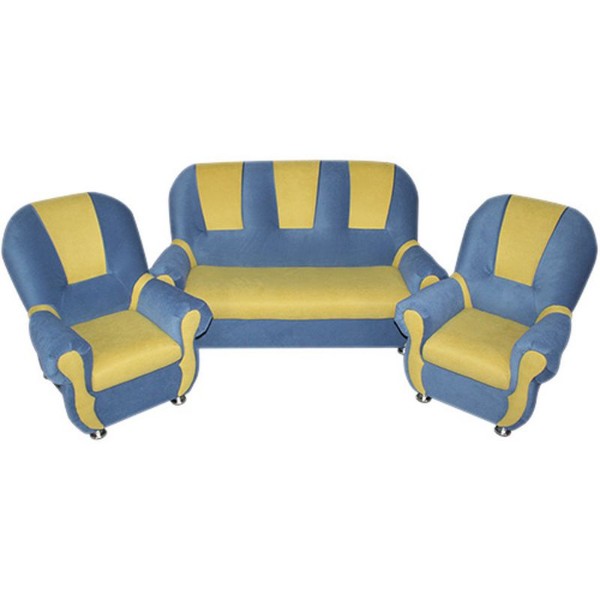 Набор мягкой мебели «Добрый гном» (ткань) голубо-желтый