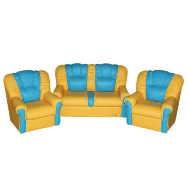 Набор мягкой мебели «Пузатик» желто-голубой
