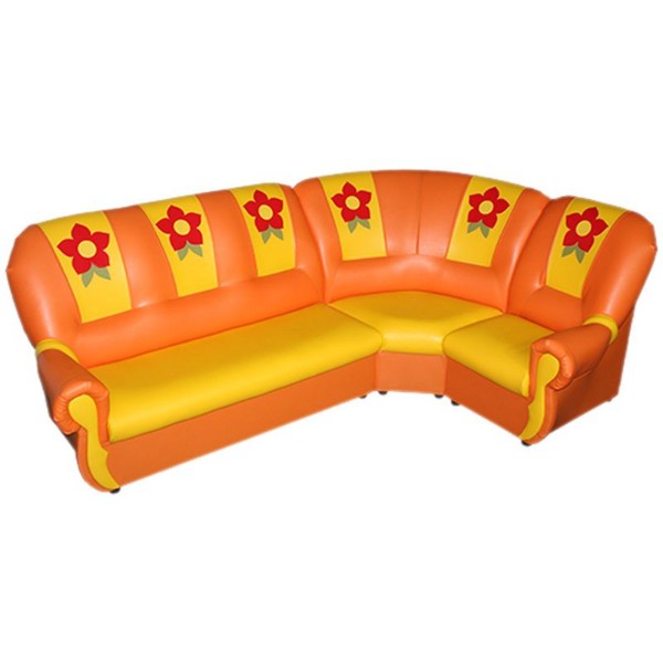 Набор мягкой мебели «Вита с аппликацией» оранжево-желтый