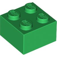 Кирпичик 2X2 (зеленый)