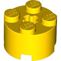 Кирпичик R16 с отверстием крестовинного типа (желтый)