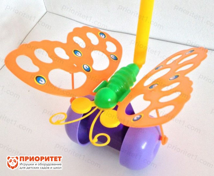 Каталка Бабочка с ручкой 2