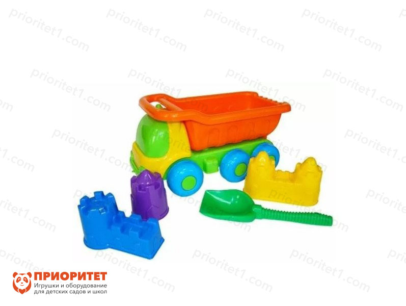 Песочный набор № 367 с игрушкой грузовик и формочками для песочного замка