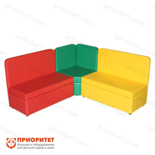 Набор мягкой угловой мебели «Теремок» красно-желтый