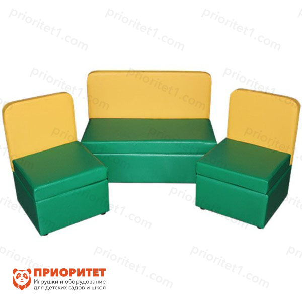 Набор мягкой мебели «Теремок» желто-зеленый