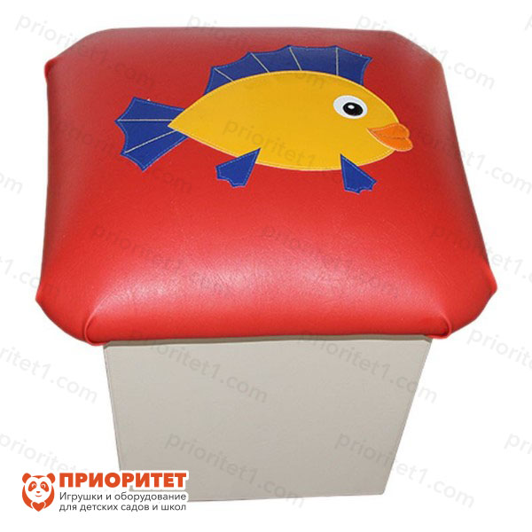 Пуфик детский «Рыбка» красно-бежевый
