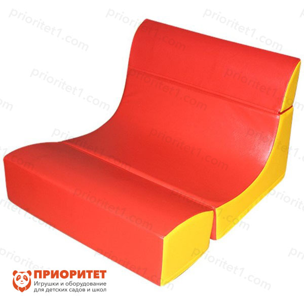 Кресло-куб детское широкое красно-желтое
