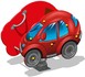 Качалка на пружине Автомобиль для детской площадки (красная)