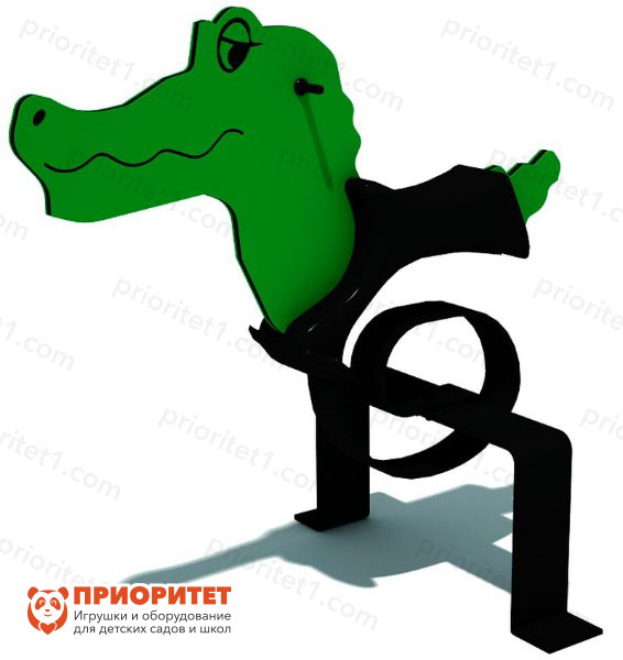 Качалка на пружине Крокодил для детской площадки спереди