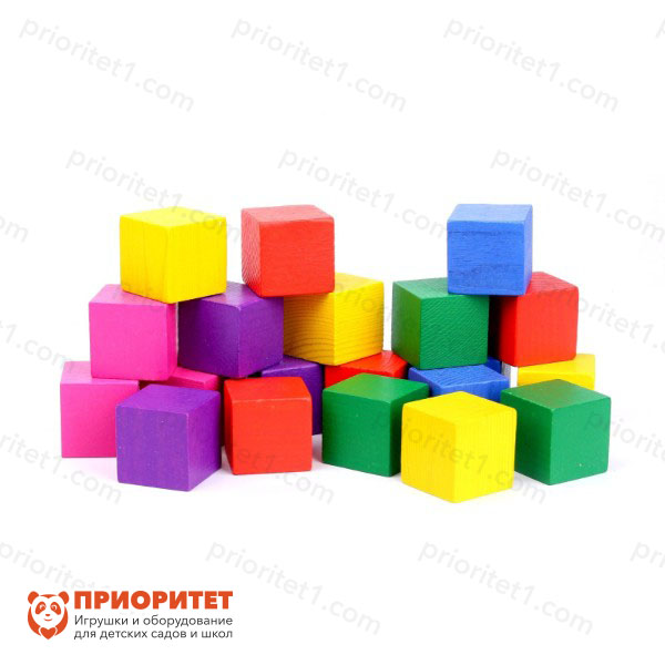 Деревянные кубики «Цветные» 20 элементов