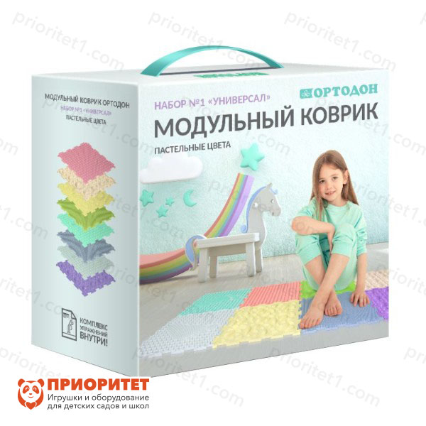 Детские ортопедические модульные коврики Ортодон набор 1 - «УНИВЕРСАЛ», пастельные цвета