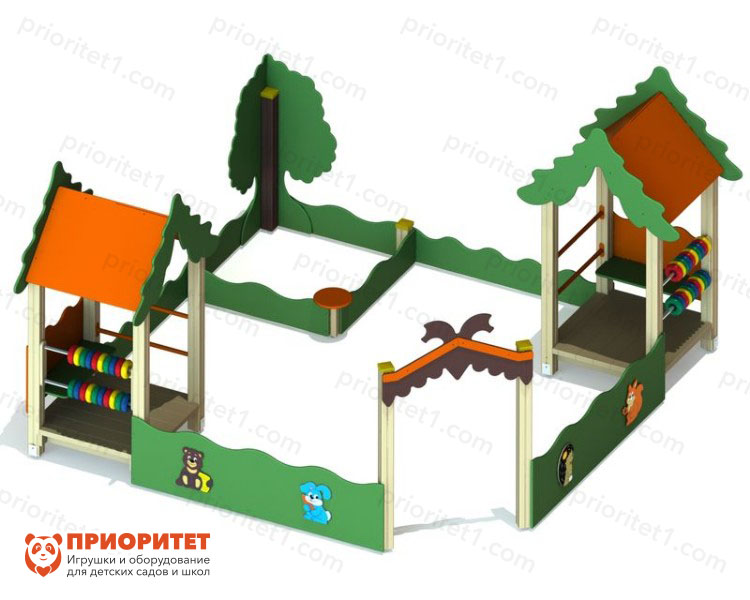 Песочный дворик из дерева №1 для детской площадки