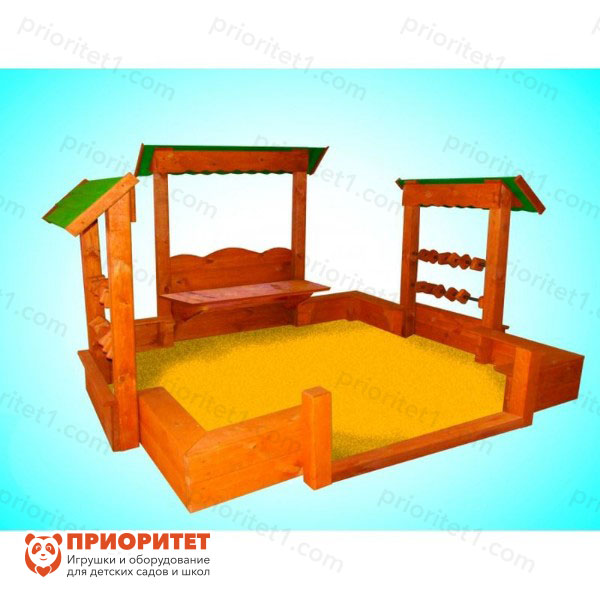 Песочный дворик из дерева №7 для детской площадки
