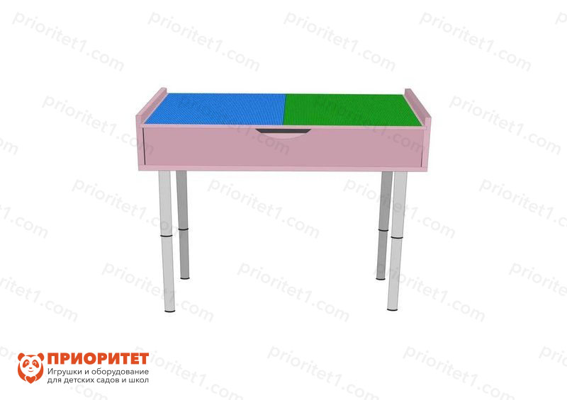 Лего-стол для конструирования «Юный инженер» (розовый)