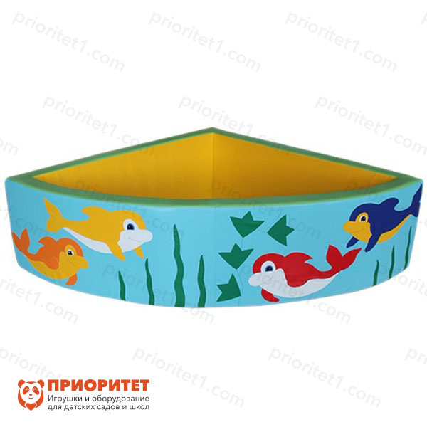 Детский сухой бассейн угловой «Дельфин» (200x50 см)