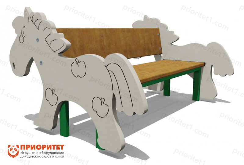 Скамейка детская Конь для игровой площадки