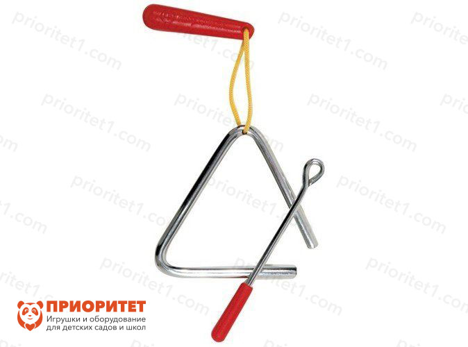 Треугольник для детей LP LPR482-I в комплекте с палочкой и держателем, красная ручка