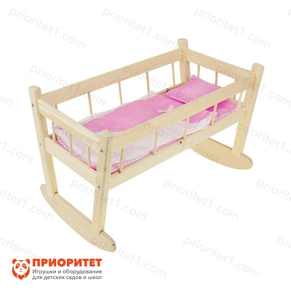 Кукольная кроватка-качалка № 11 (светло-розовая)