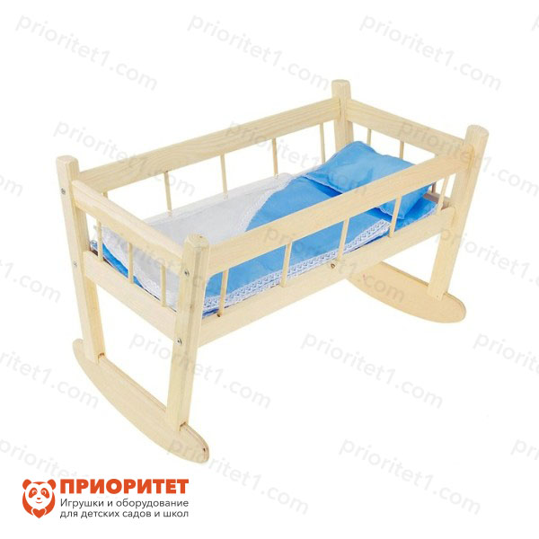 Кукольная кроватка-качалка № 11 (голубая)