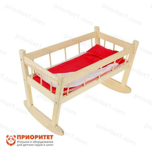 Кукольная кроватка-качалка № 11 (красная)