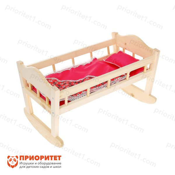 Кукольная кроватка-качалка № 11 (розовая)