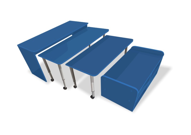 Многофункциональный детский стол с набором корзин «Поместим все» (голубой)