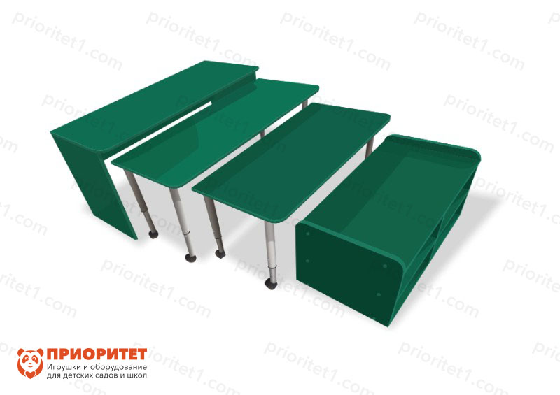 Многофункциональный детский стол с набором корзин «Поместим все» (зеленый)