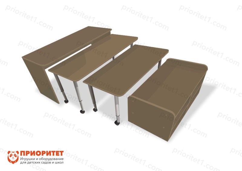 Многофункциональный детский стол с набором корзин «Поместим все» (коричневый)