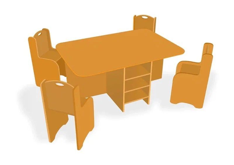 Игровой ландшафтный стол со стульями «Развитие» (оранжевый)