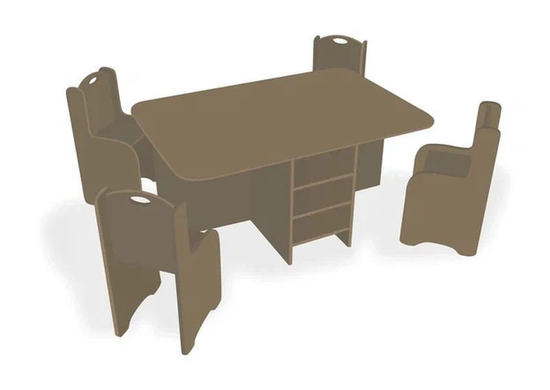 Игровой ландшафтный стол со стульями «Развитие» (коричневый)