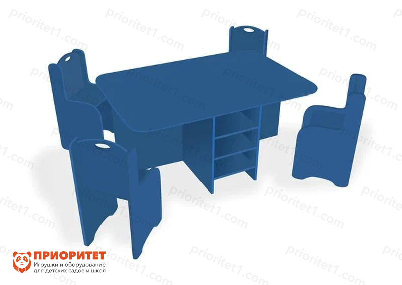 Игровой ландшафтный стол со стульями «Развитие» (голубой)