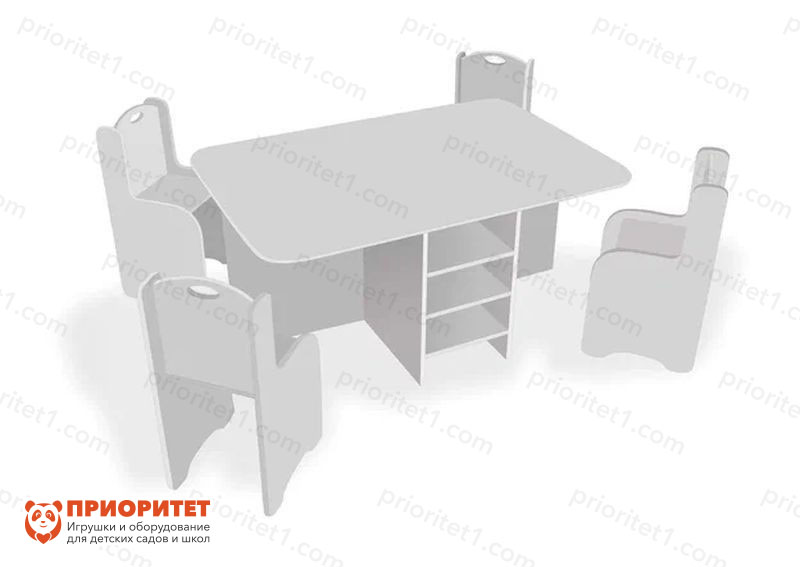 Игровой ландшафтный стол со стульями «Развитие» (белый)