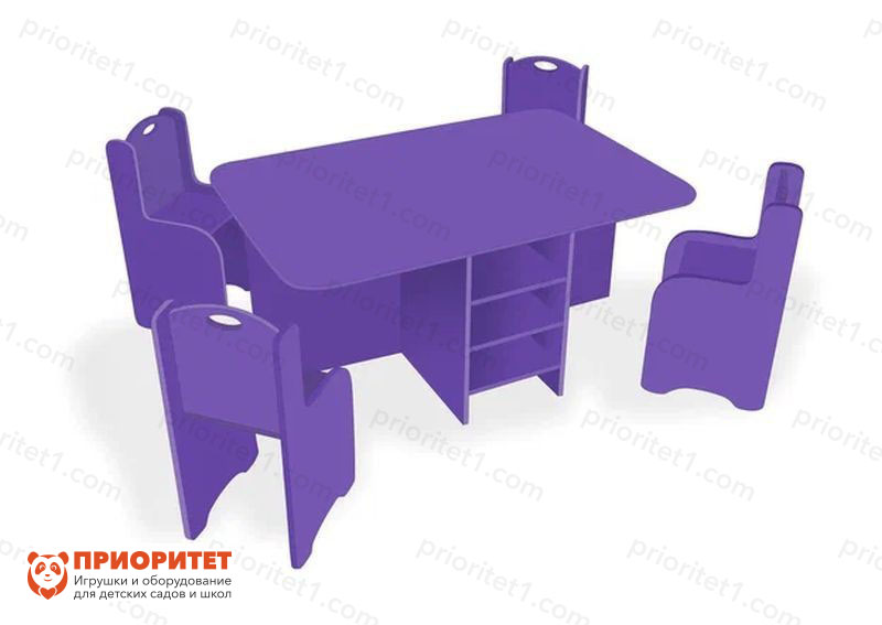 Игровой ландшафтный стол со стульями «Развитие» (фиолетовый)