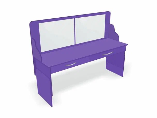 Стол логопеда с зеркалом и выдвижными ящиками «Лого-Плюс» фиолетовый