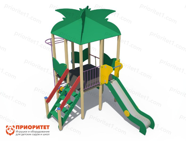 Детский игровой комплекс «Дом на дереве» (металлический скат)