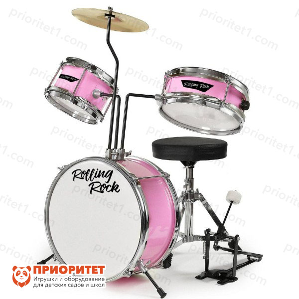 Барабанная установка детская, розовая