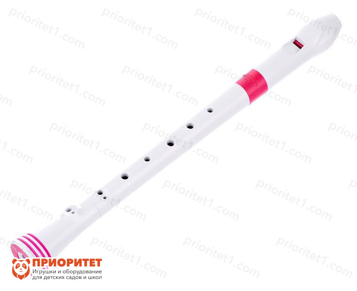 Блокфлейта сопрано барочная NUVO Recorder (White/Pink), строй С (До) + кейс и таблица аппликатуры