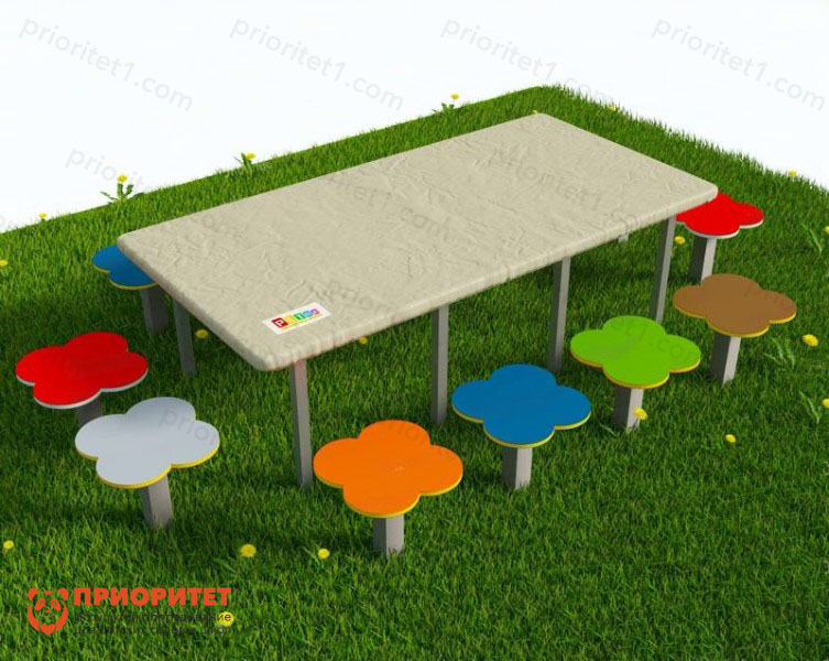 Стол для творчества «Большой прямоугольный стол со стульчиками»