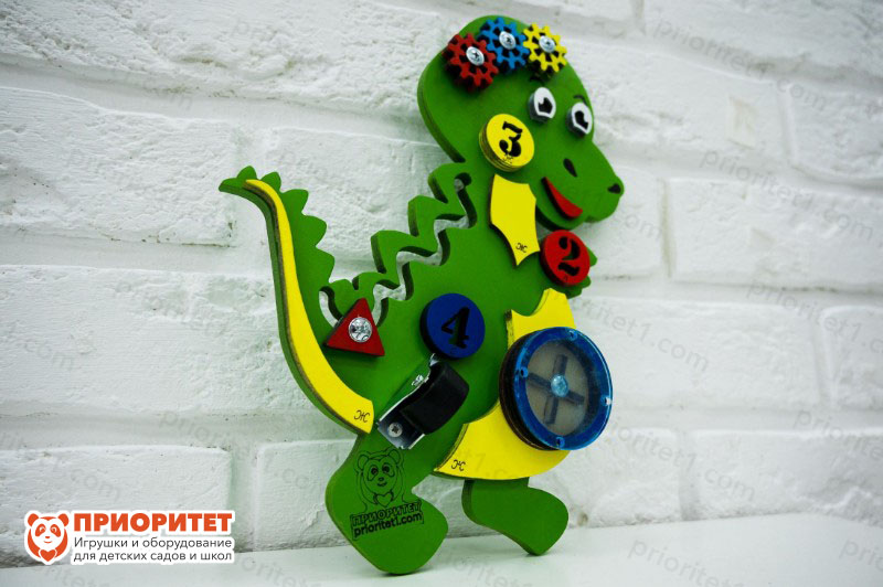 Бизиборд «Зеленый динозаврик» для детского сада