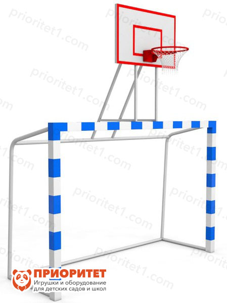 Минифутбольные/гандбольные ворота с баскетбольным щитом из фанеры