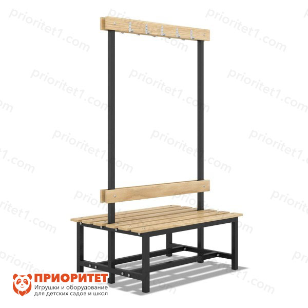 Скамейка для раздевалок с вешалкой двухсторонняя (1 м)