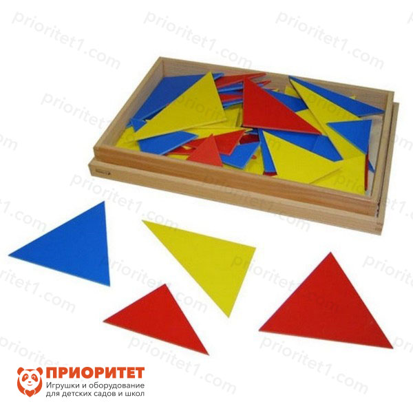 Игровой набор Монтессори «Треугольники для работы с прилагательными»