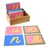 Игровой набор Монтессори «Шероховатые буквы. Трехцветные, прописные, наклонные»