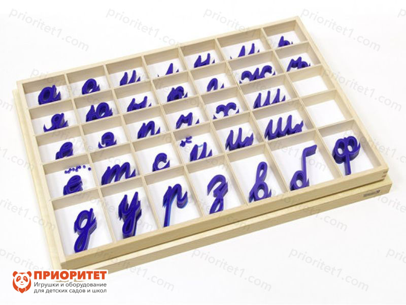 Игровой набор Монтессори «Алфавит с соединениями» (голубой)
