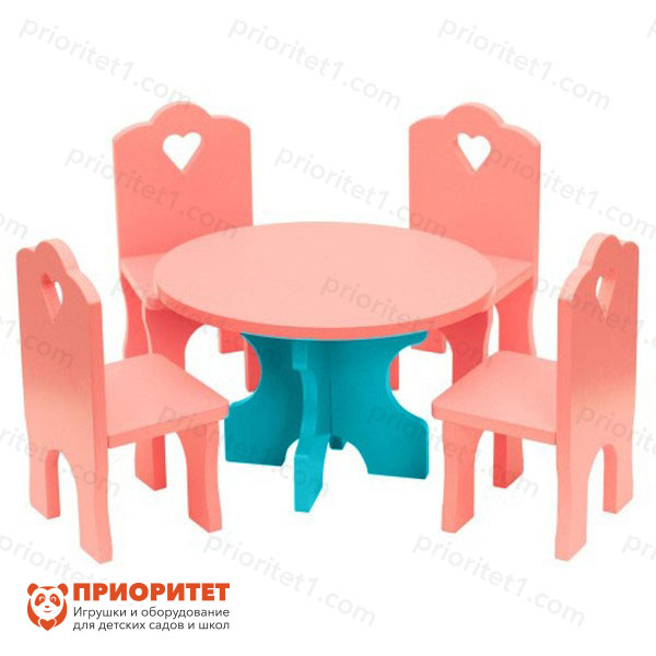Мебель для кукол «Столик со стульчиками»