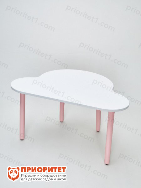 Стол «Облачко» белый с розовыми ножками